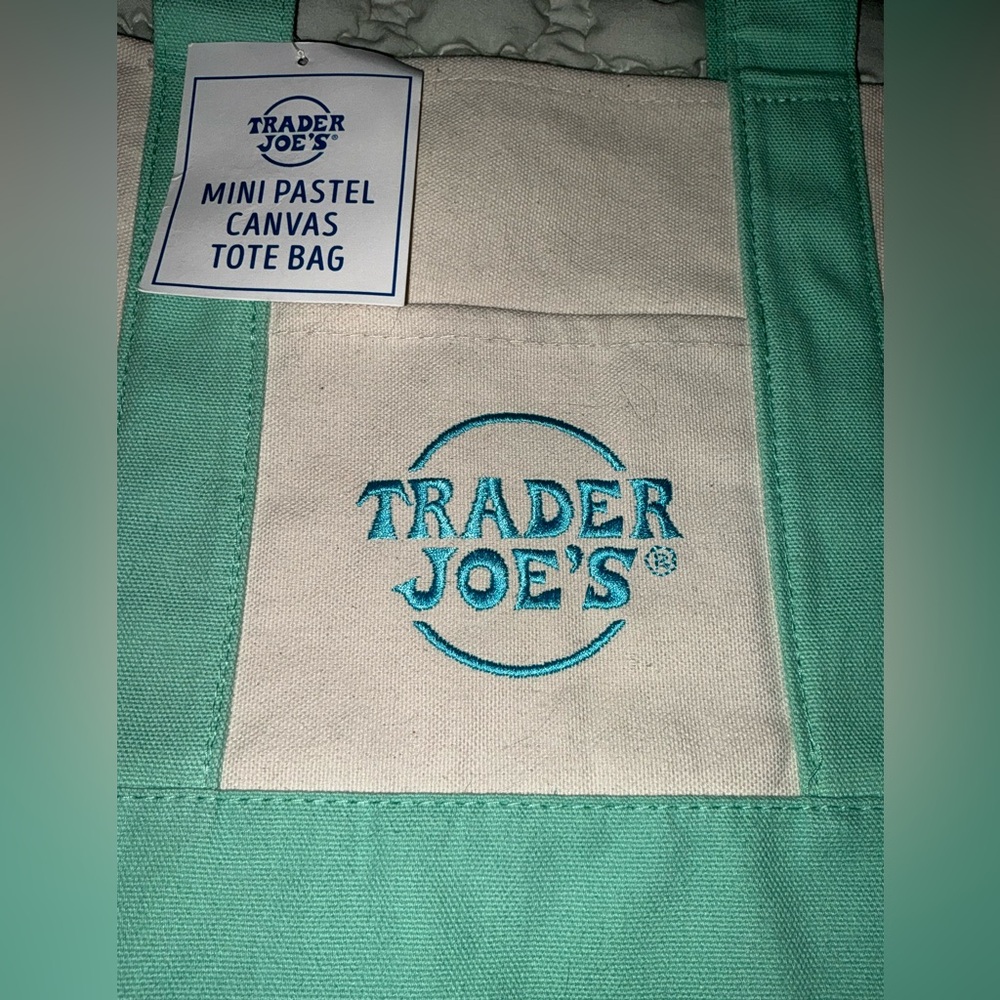 Trader Joe’s Mini Pastel Canvas Tote - Picture 8 of 13